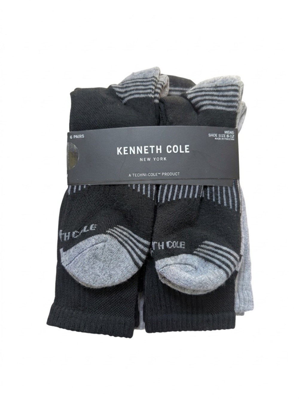 Kenneth Cole Men's White & Black Crew Socks - 6 Pack - Picture 2 of 2